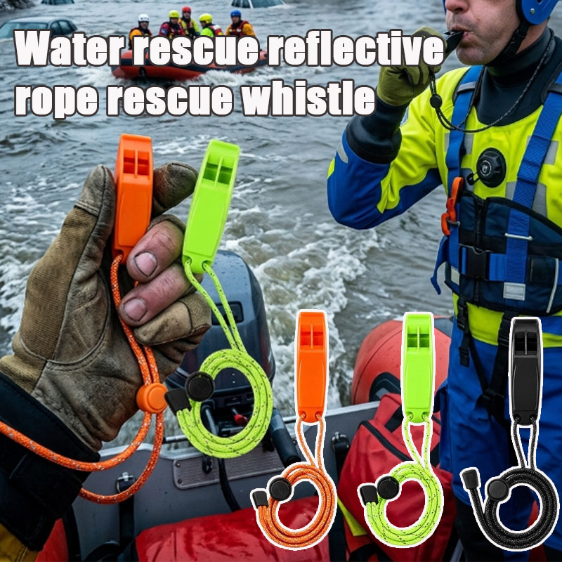 Life Jacket - 1-10 ชิ้น นกหวีดฉุกเฉินกันน้ำสำหรับส่งสัญญาณช่วยเหลือพร้อมสายคล้องคอสะท้อนแสงปรับได้สำหรับเสื้อชูชีพเรือคายัค