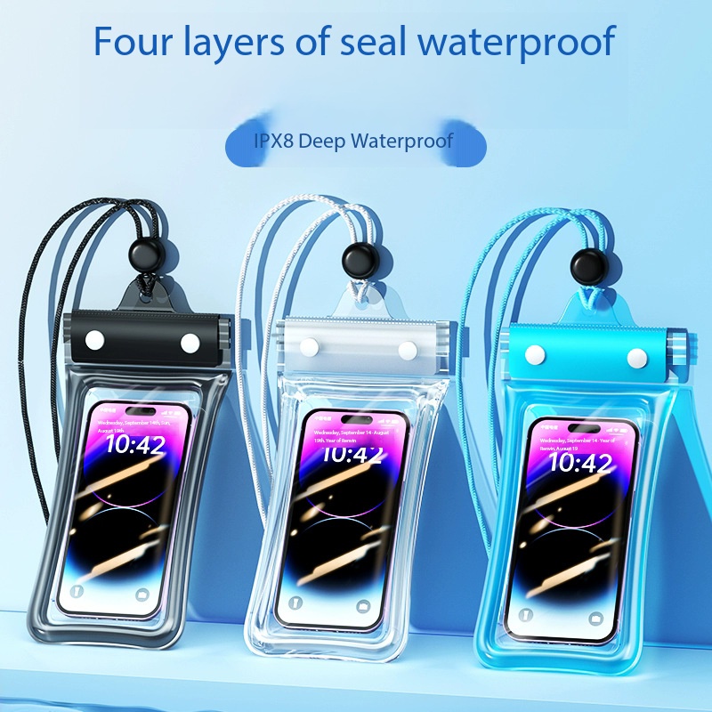 Dry Bag Waterproof - 1 ชิ้น กระเป๋าใส่โทรศัพท์กันน้ำแบบสากลพร้อมสายคล้องหน้าจอสัมผัสกระเป๋าแห้งโปร่งใสสำหรับว่ายน้ำชายหาดกีฬากลางแจ้ง