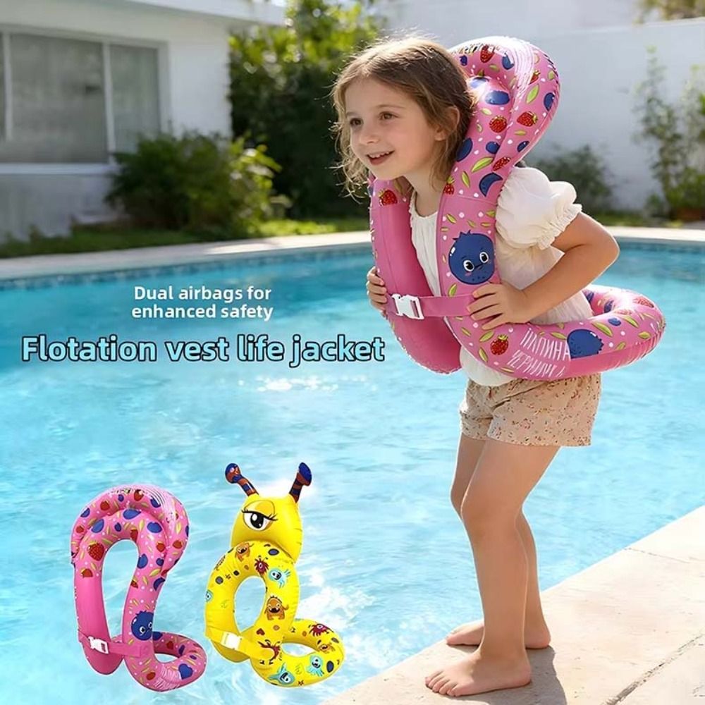 Life Jacket - เสื้อชูชีพเด็กแบบพองลม ปรับขนาดได้ ผลิตจาก PVC พกพาสะดวก ลายการ์ตูน