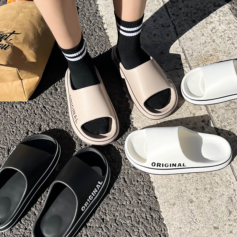Water Shoes - รองเท้าแตะพื้นหนาสำหรับผู้ชายและผู้หญิง สวมใส่ในบ้าน ห้องน้ำ กันลื่น เหมาะสำหรับฤดูร้อน รองเท้าแตะคู่รัก