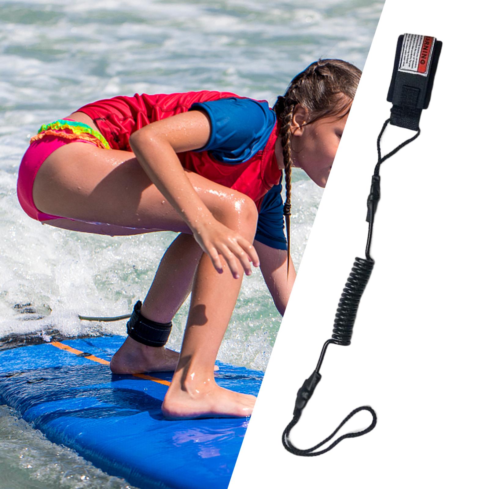 Surfboard Leash - สายรัดข้อมือสำหรับกระดานโต้คลื่นและพายเรือแบบมีขดลวด ทนทาน เพื่อความปลอดภัยในการเล่นกีฬาทางน้ำและการผจญภัยกับกระดานยืนพาย (SUP)