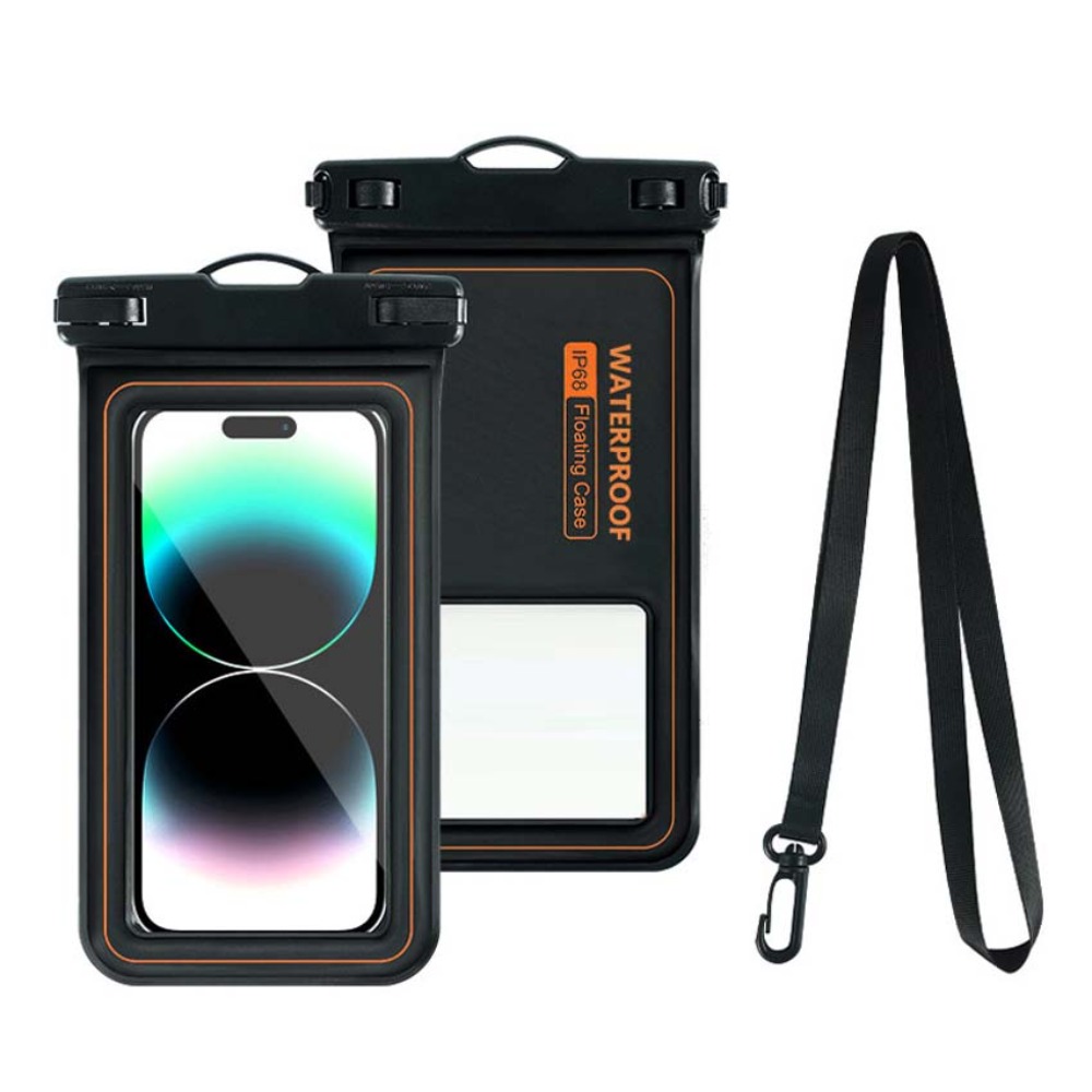 Dry Bag Waterproof - กระเป๋ากันน้ำสำหรับโทรศัพท์แบบหน้าจอสัมผัส กระเป๋ากันน้ำใสสำหรับโทรศัพท์มือถือใต้น้ำ วัสดุ PVC ใช้ได้กับโทรศัพท์ทุกประเภท