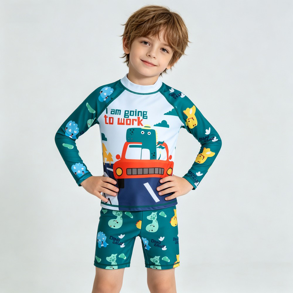 2 ชิ้นชุดว่ายน้ำแขนยาวสำหรับเด - Rash Guard บทวิจารณ์และราคา
