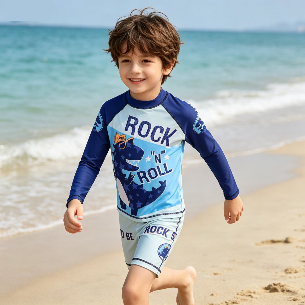 2 ชิ้นชุดว่ายน้ำแขนยาวสำหรับเด - Rash Guard บทวิจารณ์และราคา