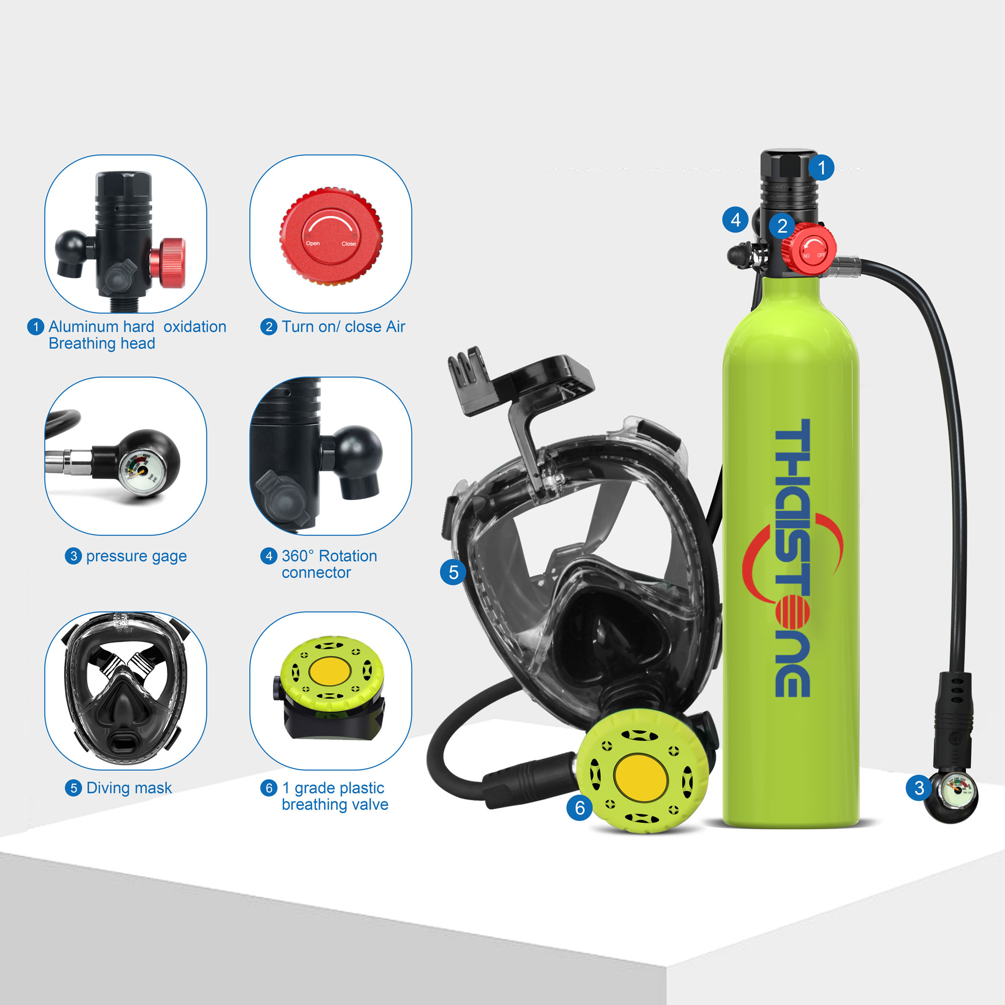ถังออกซิเจนสำหรับดำน้ำ THAISTO - Diving Mask บทวิจารณ์และราคา