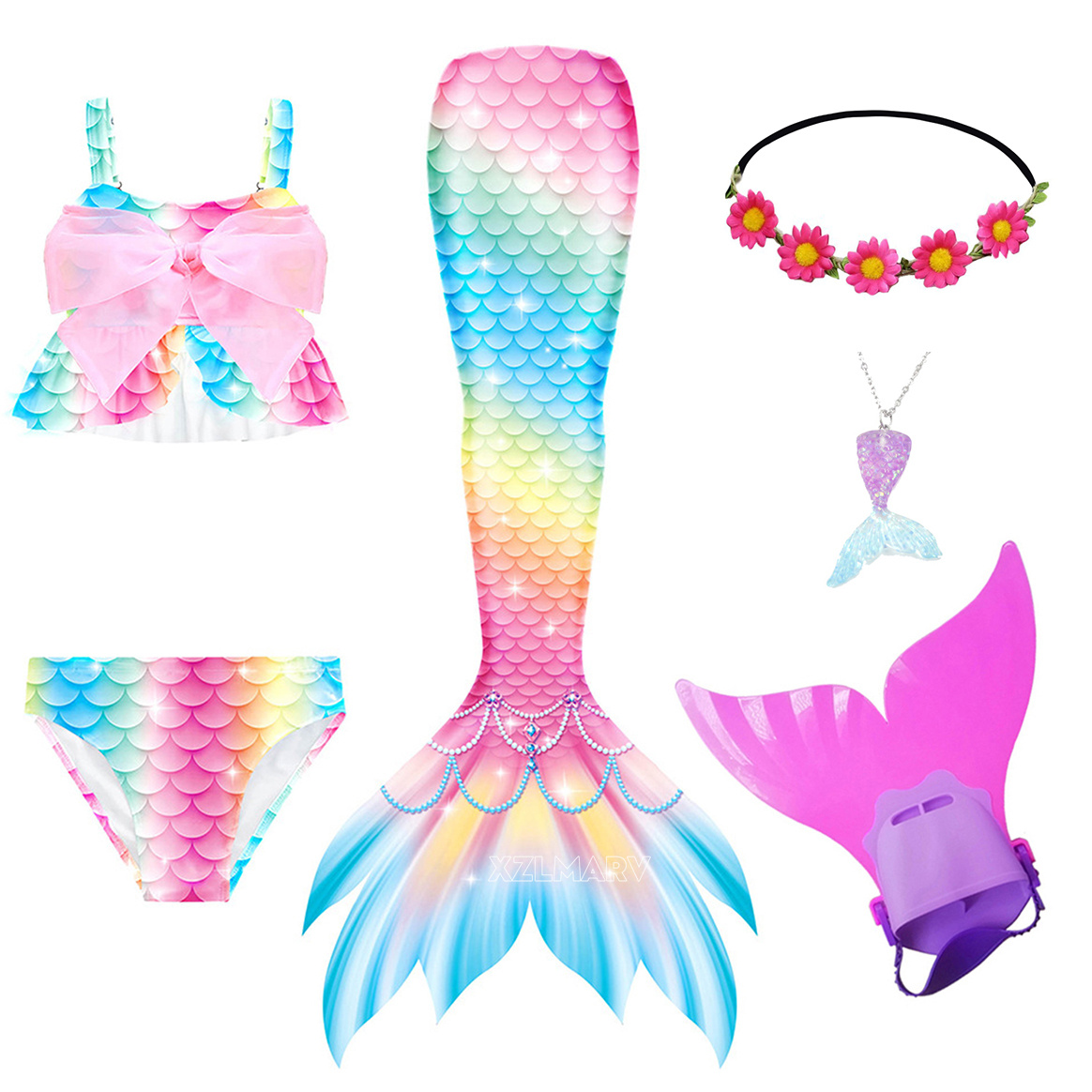 ชุดว่ายน้ำหางนางเงือกสำหรับเด็ - Flippers Swimming บทวิจารณ์และราคา