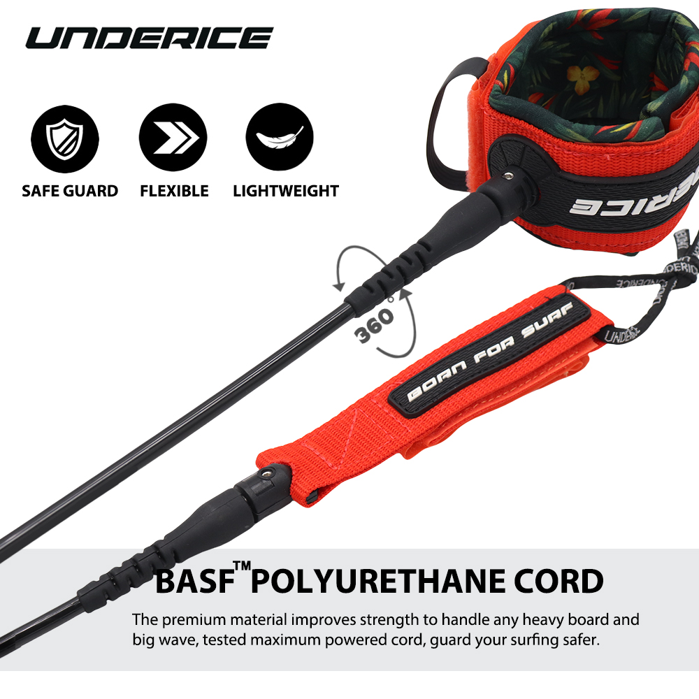 สายรัดข้อเท้าสำหรับกระดานโต้คล - Surfboard Leash บทวิจารณ์และราคา
