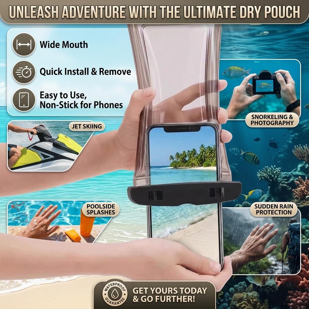 เคสโทรศัพท์กันน้ำแบบใส กระเป๋า - Dry Bag Waterproof บทวิจารณ์และราคา
